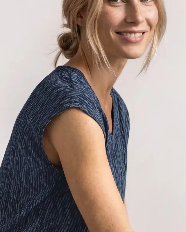 Street One Shirt met Elastiek - Ashen Blue
