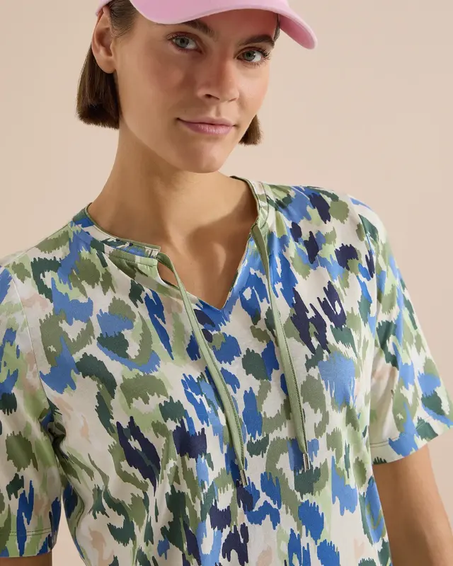Cecil Shirt met Split in de Hals - Cashmere Beige