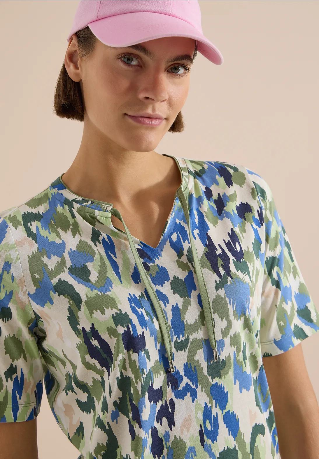 Cecil Shirt met Split in de Hals - Cashmere Beige