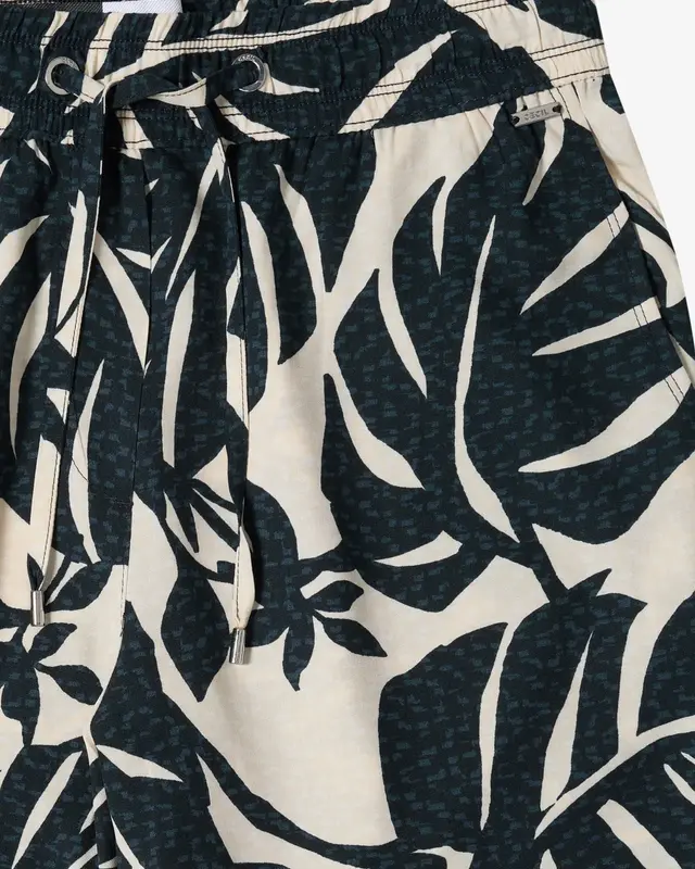 Cecil High Waist Pants with Print Neele - Palm Breeze Green