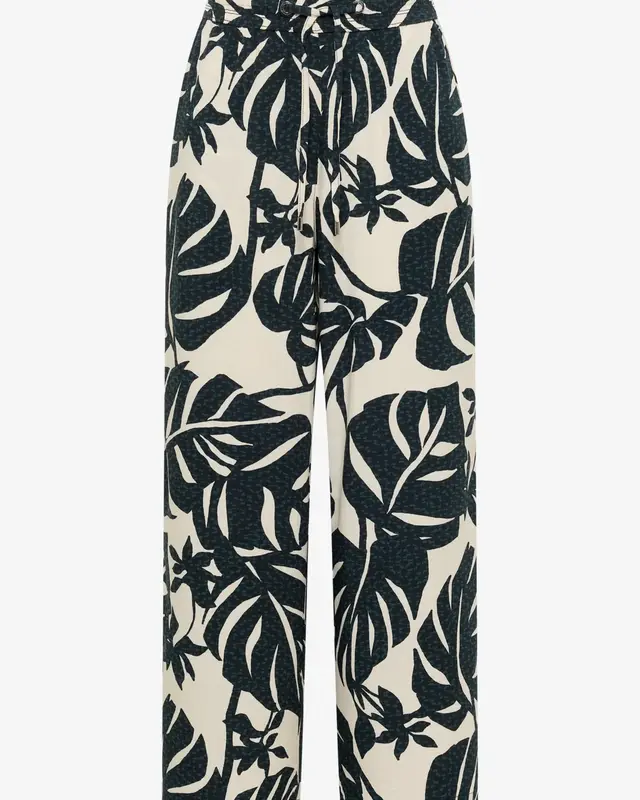 Cecil High Waist Hose mit Print Neele - Palm Breeze Green