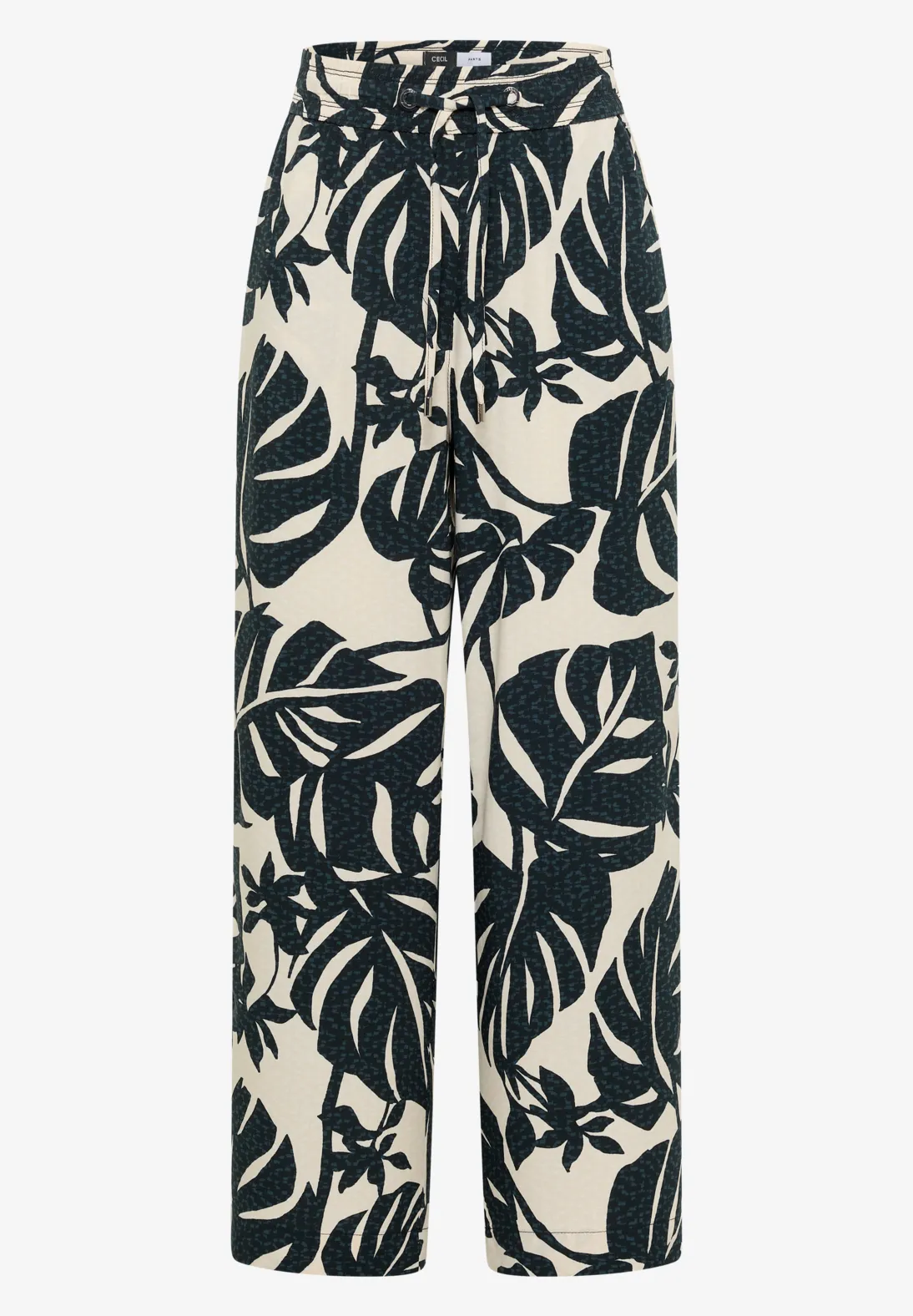 Cecil High Waist Pants with Print Neele - Palm Breeze Green