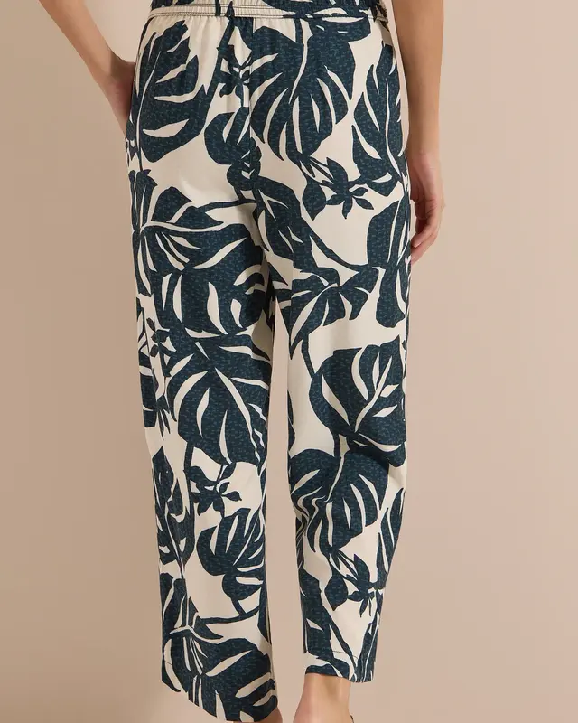 Cecil High Waist Pants with Print Neele - Palm Breeze Green