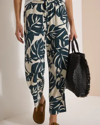 Cecil High Waist Pants with Print Neele - Palm Breeze Green