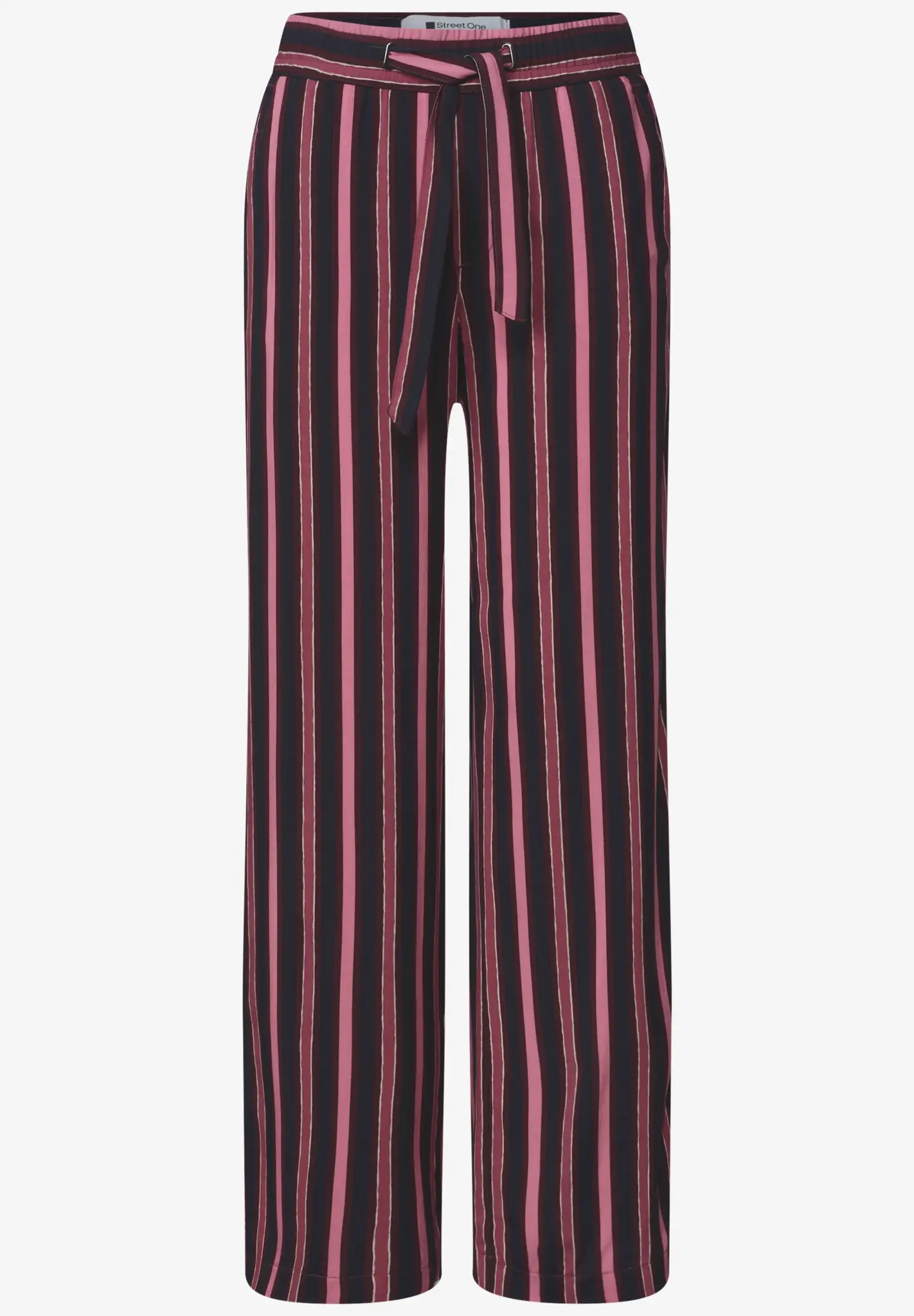Street One Wide Leg Hose mit Streifen Emee - Dark Clouded Blush