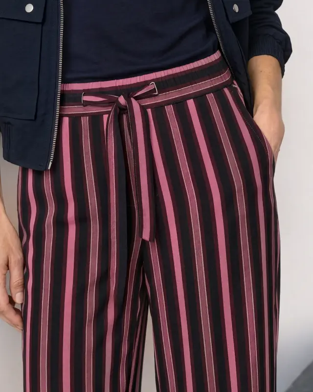 Street One Wide Leg Hose mit Streifen Emee - Dark Clouded Blush