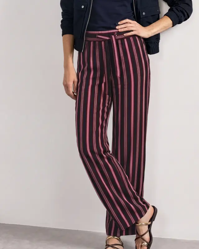 Street One Wide Leg Hose mit Streifen Emee - Dark Clouded Blush