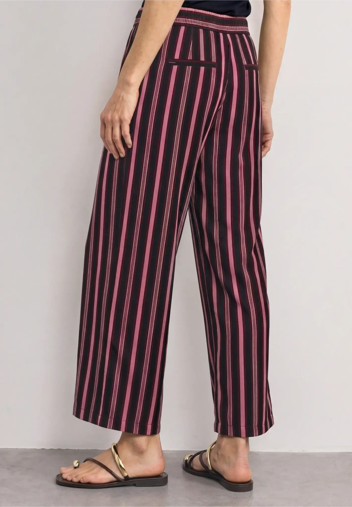 Street One Wide Leg Broek met Strepen Emee - Dark Clouded Blush