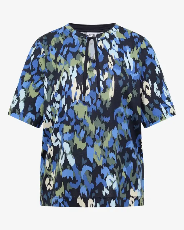 Cecil Shirt met Split in de Hals - Urban Dark Blue