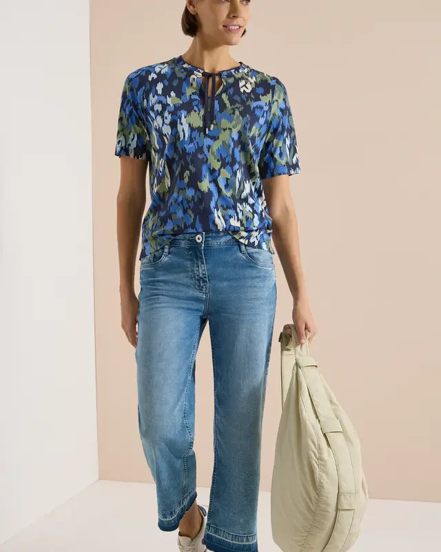 Cecil Shirt mit Schlitz - Urban Dark Blue