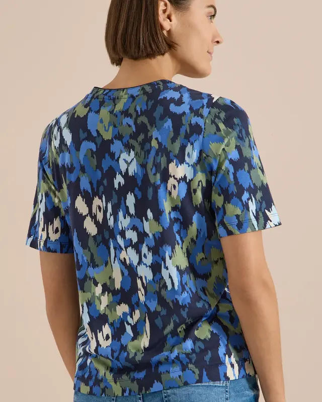 Cecil Shirt met Split in de Hals - Urban Dark Blue