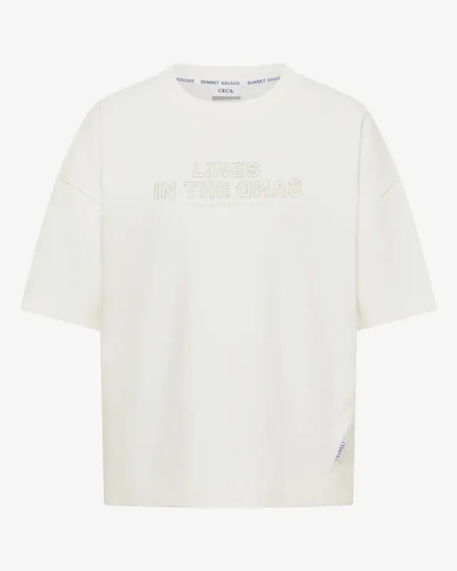 Cecil Sweatshirt met Borduursel - Vanilla White