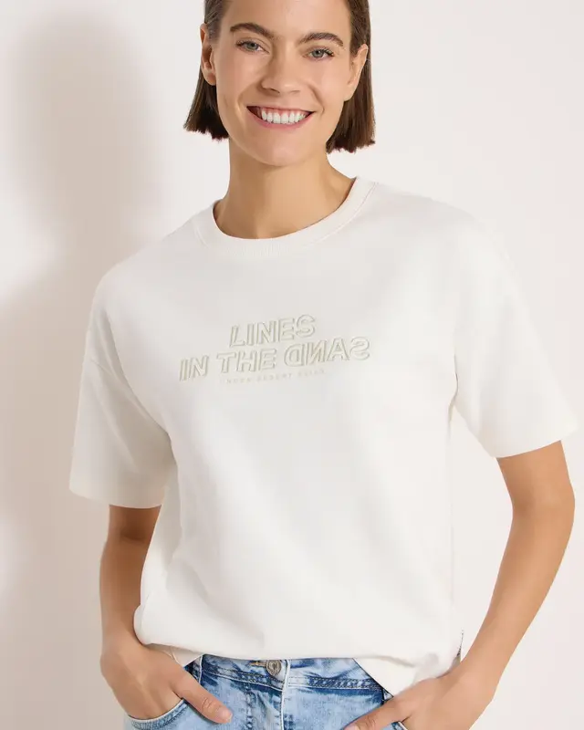 Cecil Sweatshirt met Borduursel - Vanilla White