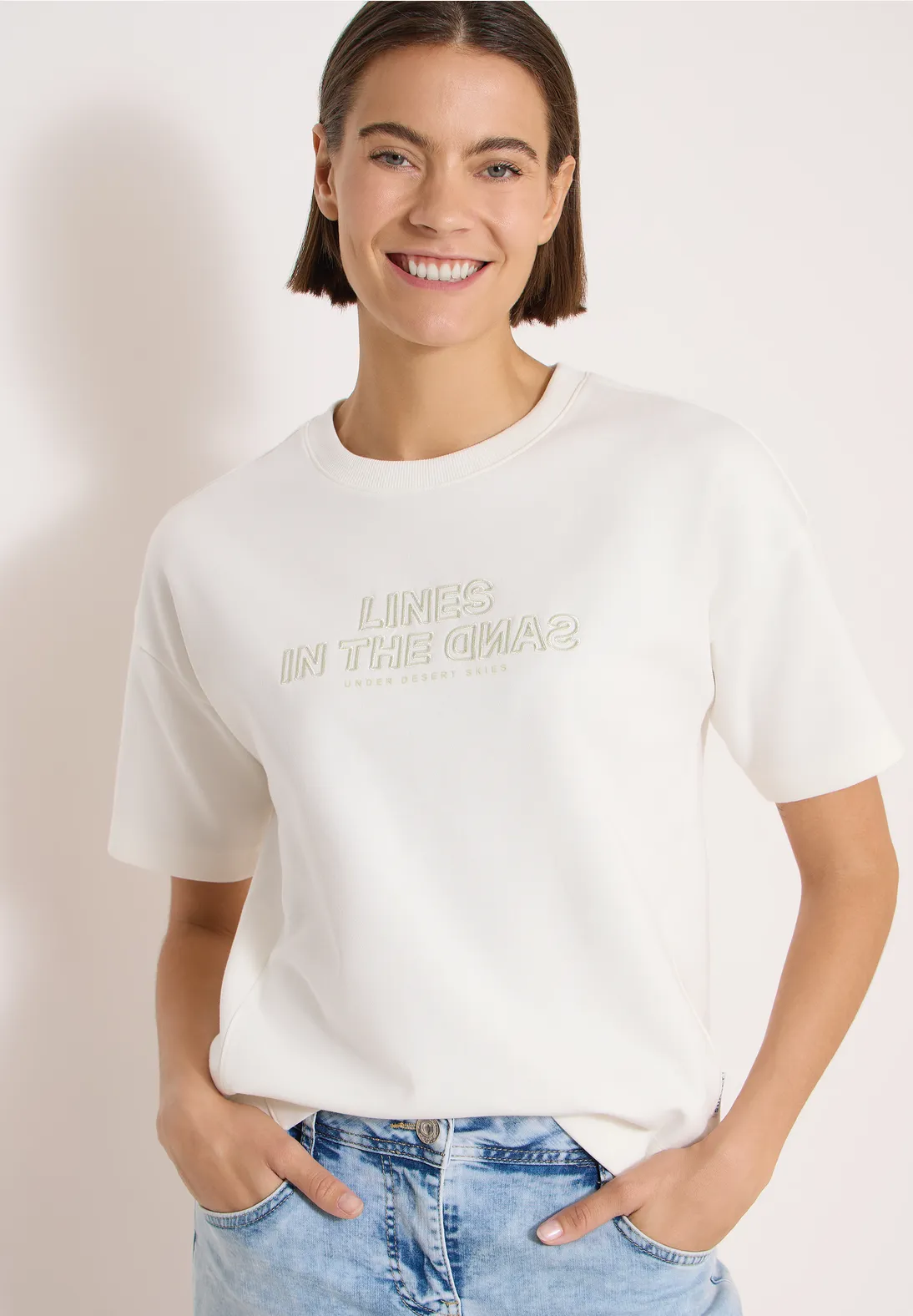 Cecil Sweatshirt met Borduursel - Vanilla White