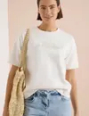 Cecil Sweatshirt with Embroidery - Vanilla White