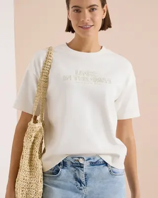 Cecil Sweatshirt met Borduursel - Vanilla White