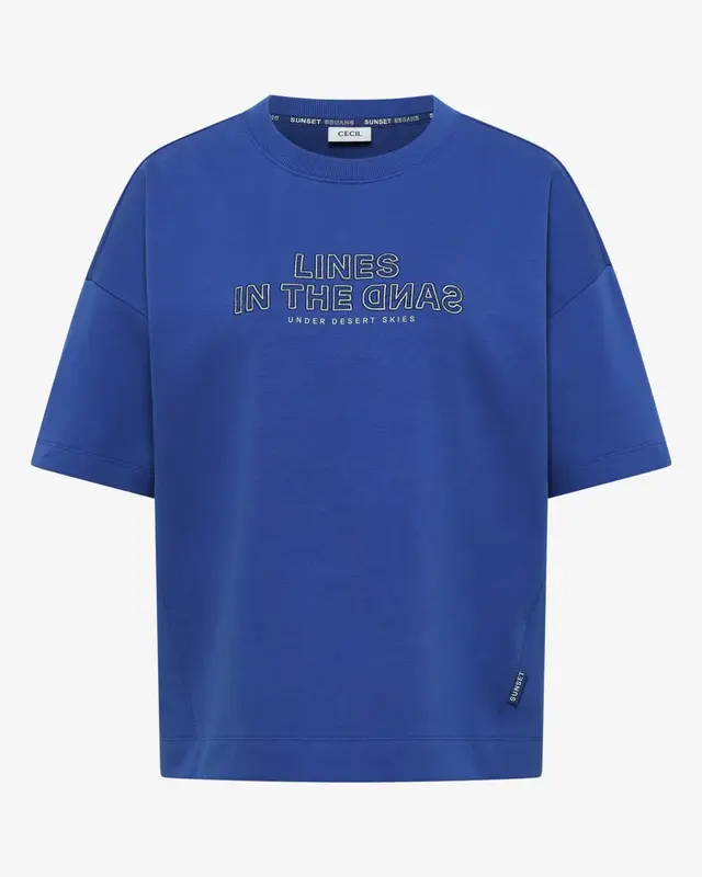 Cecil Sweatshirt met Borduursel - Deep River Blue