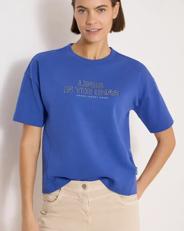 Cecil Sweatshirt met Borduursel - Deep River Blue