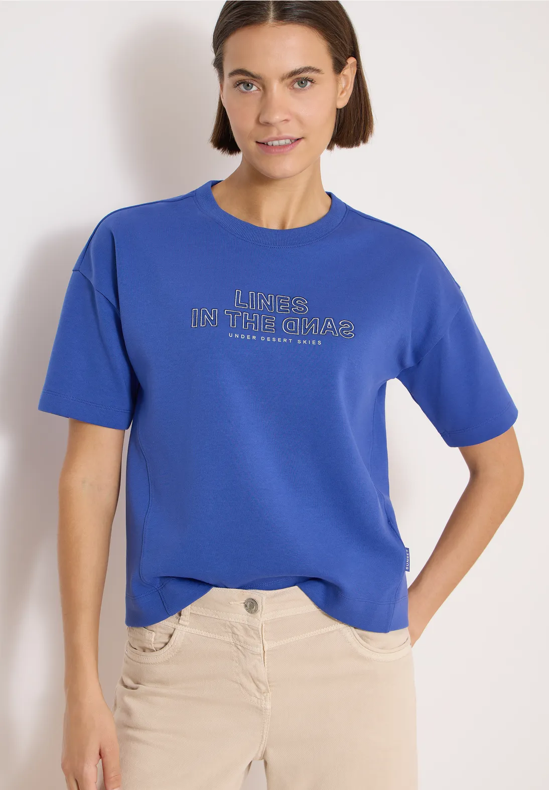 Cecil Sweatshirt mit Stickerei - Deep River Blue