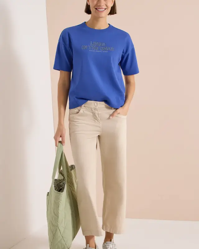 Cecil Sweatshirt with Embroidery - Deep River Blue