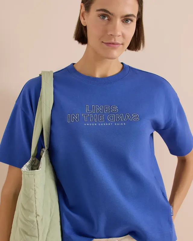 Cecil Sweatshirt with Embroidery - Deep River Blue