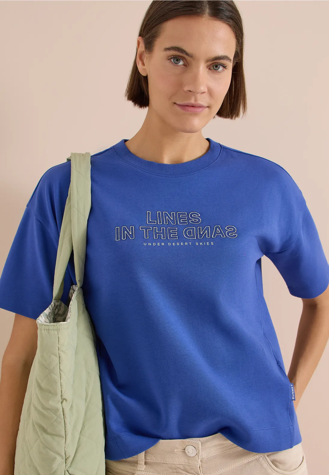 Cecil Sweatshirt with Embroidery - Deep River Blue