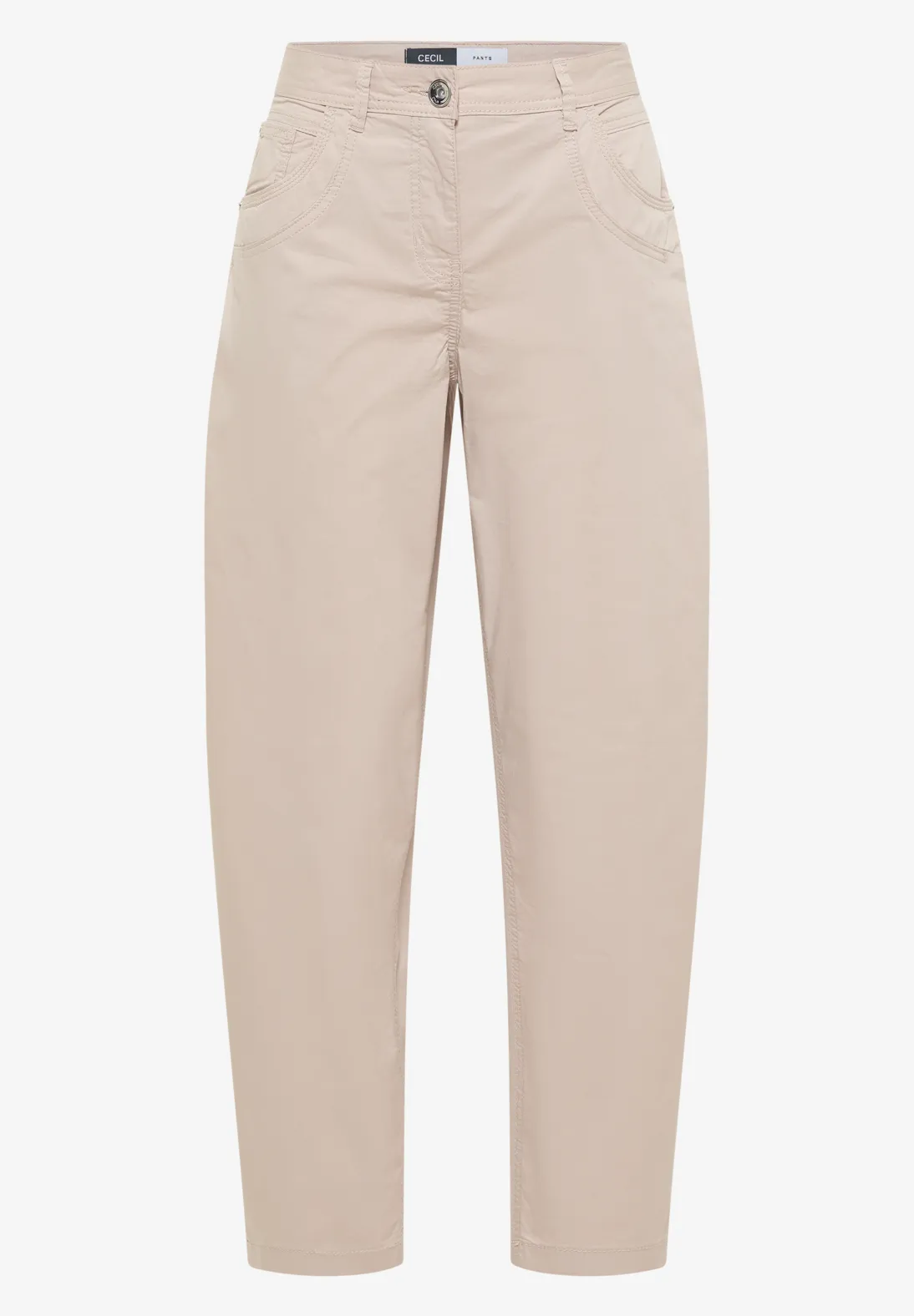 Cecil Barrel Broek Papertouch Scarlett - Cashmere Beige