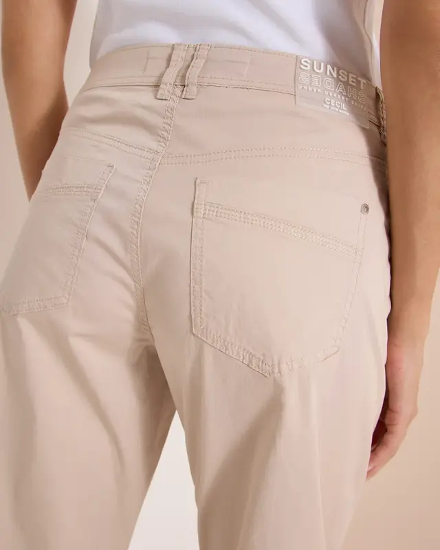 Cecil Barrel Pants Papertouch Scarlett - Cashmere Beige