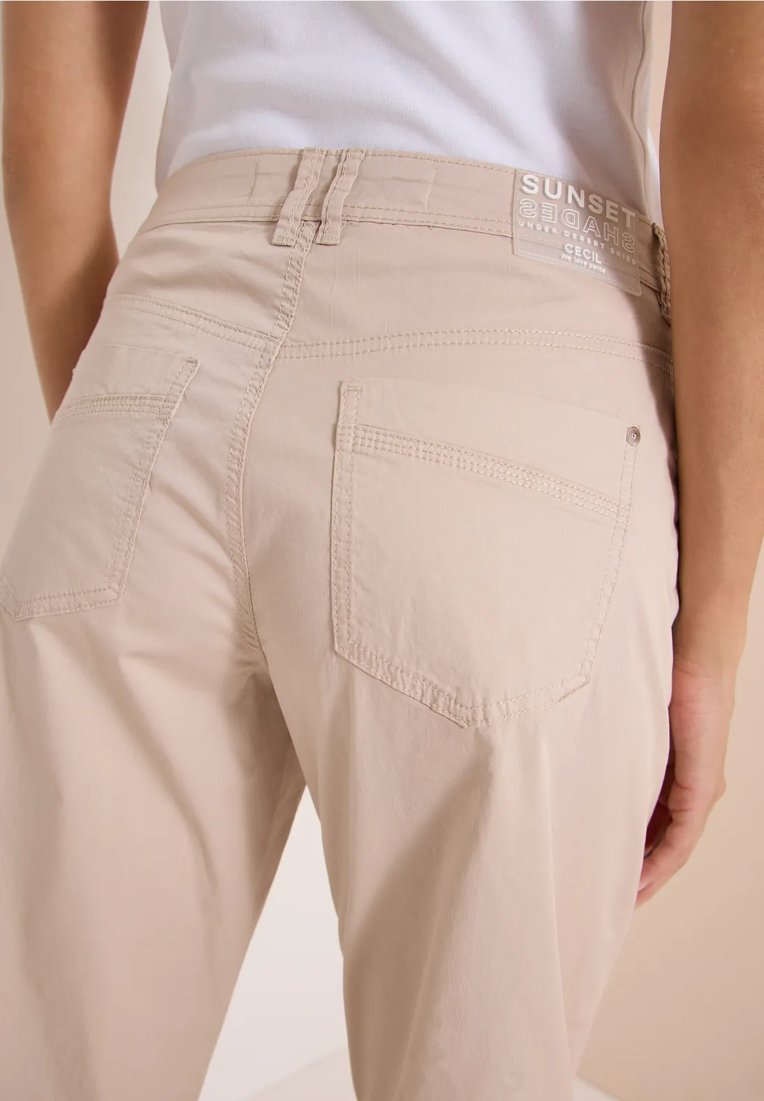 Cecil Barrel Pants Papertouch Scarlett - Cashmere Beige