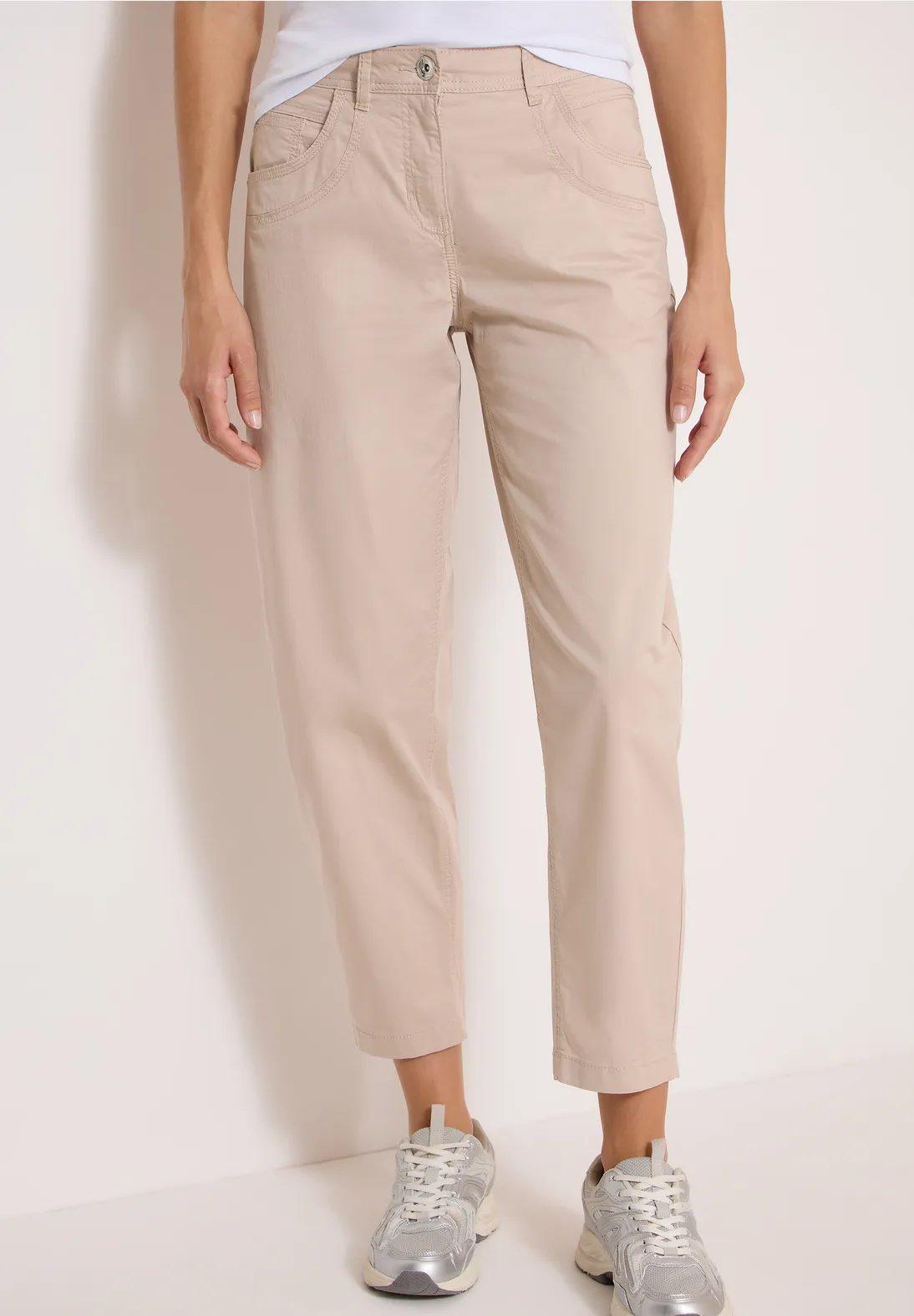 Cecil Barrel Broek Papertouch Scarlett - Cashmere Beige