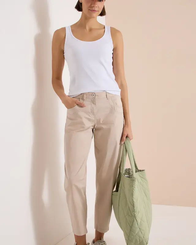 Cecil Barrel Pants Papertouch Scarlett - Cashmere Beige