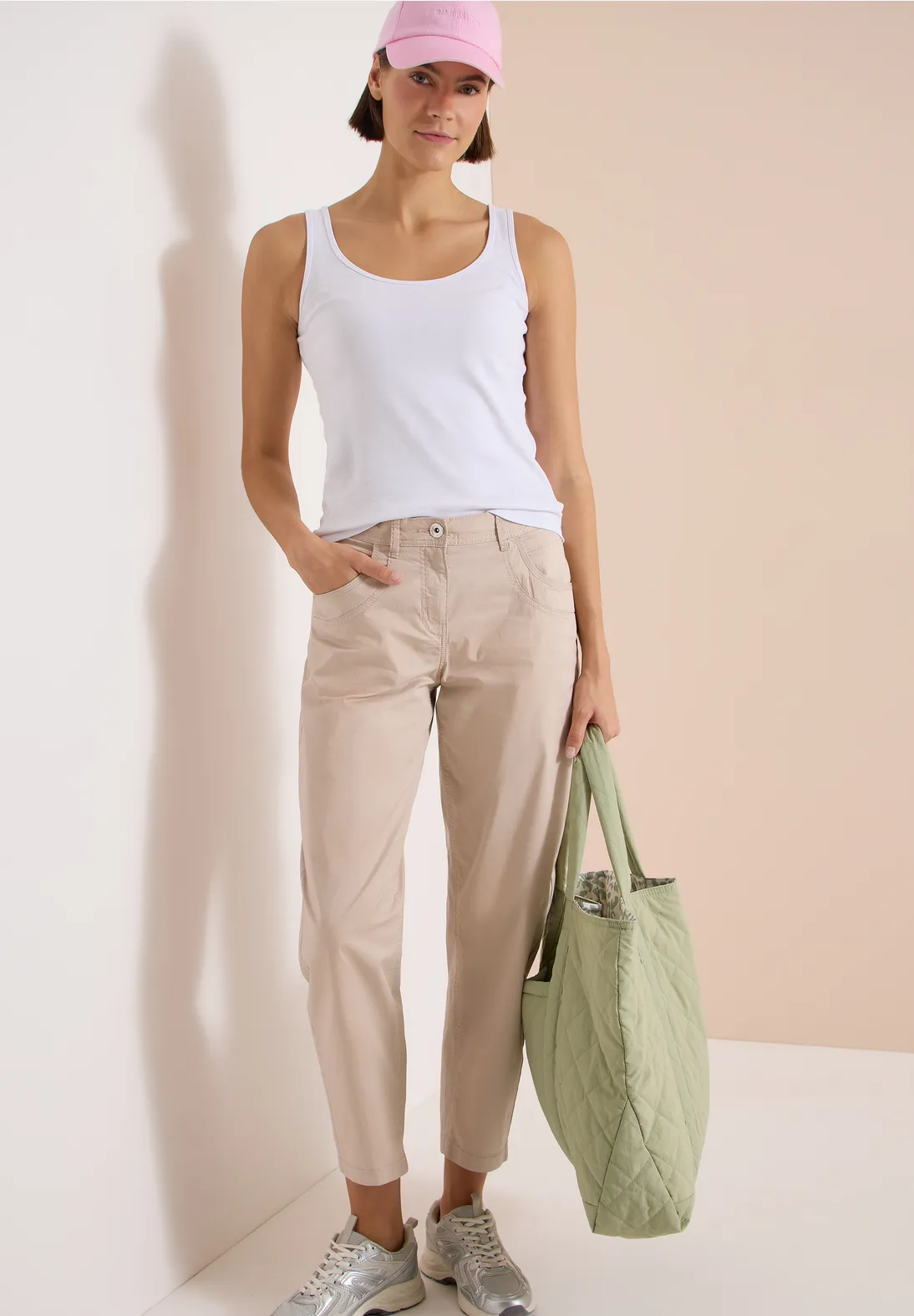 Cecil Barrel Broek Papertouch Scarlett - Cashmere Beige