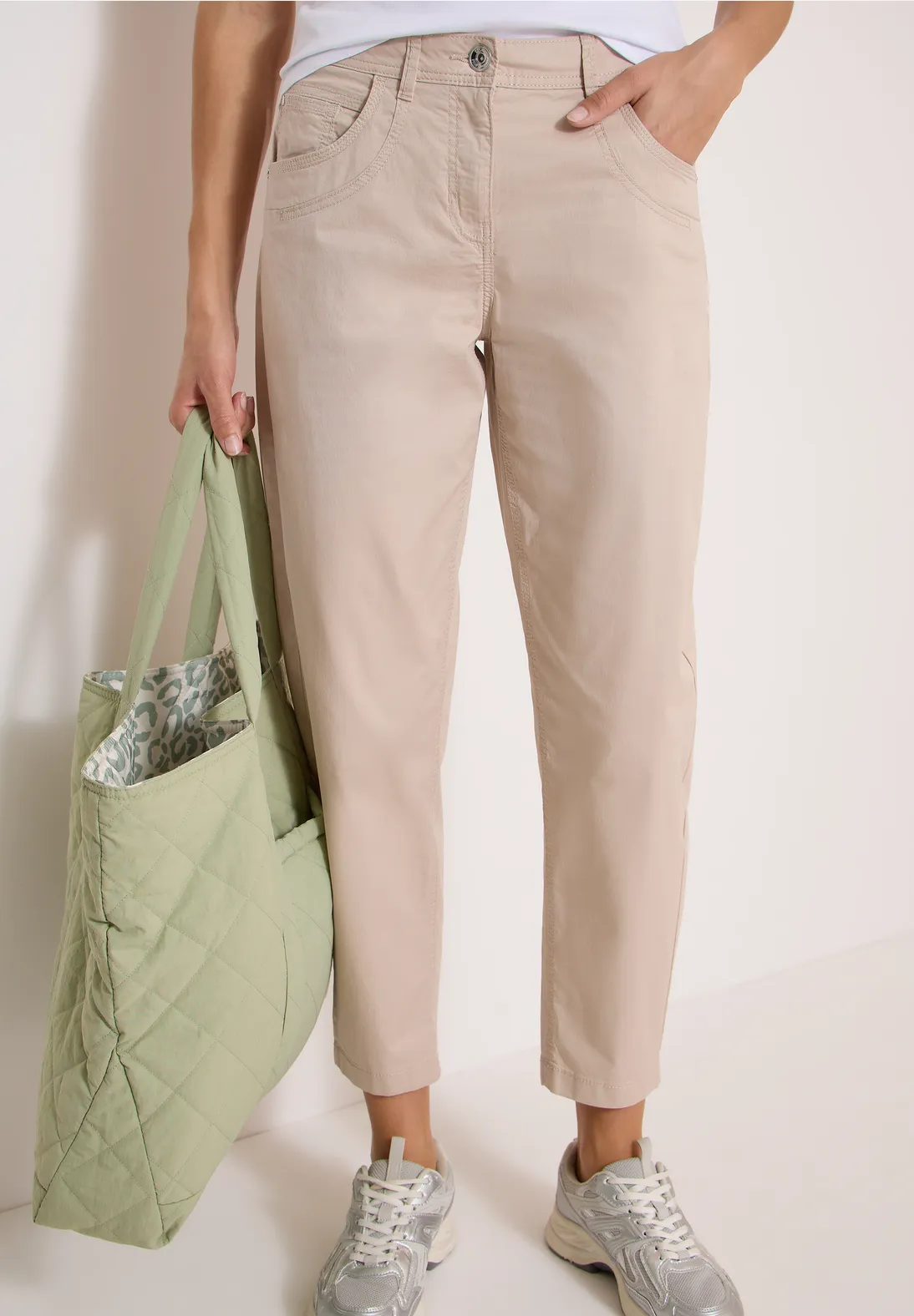 Cecil Barrel Pants Papertouch Scarlett - Cashmere Beige