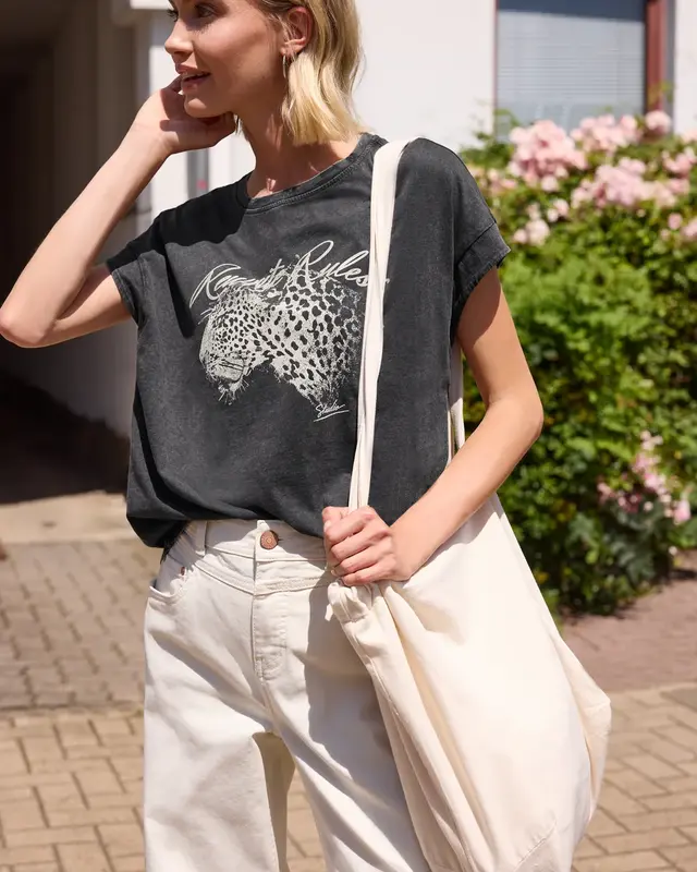 Street One Studio Shirt Washed Look - Washed Out Grey