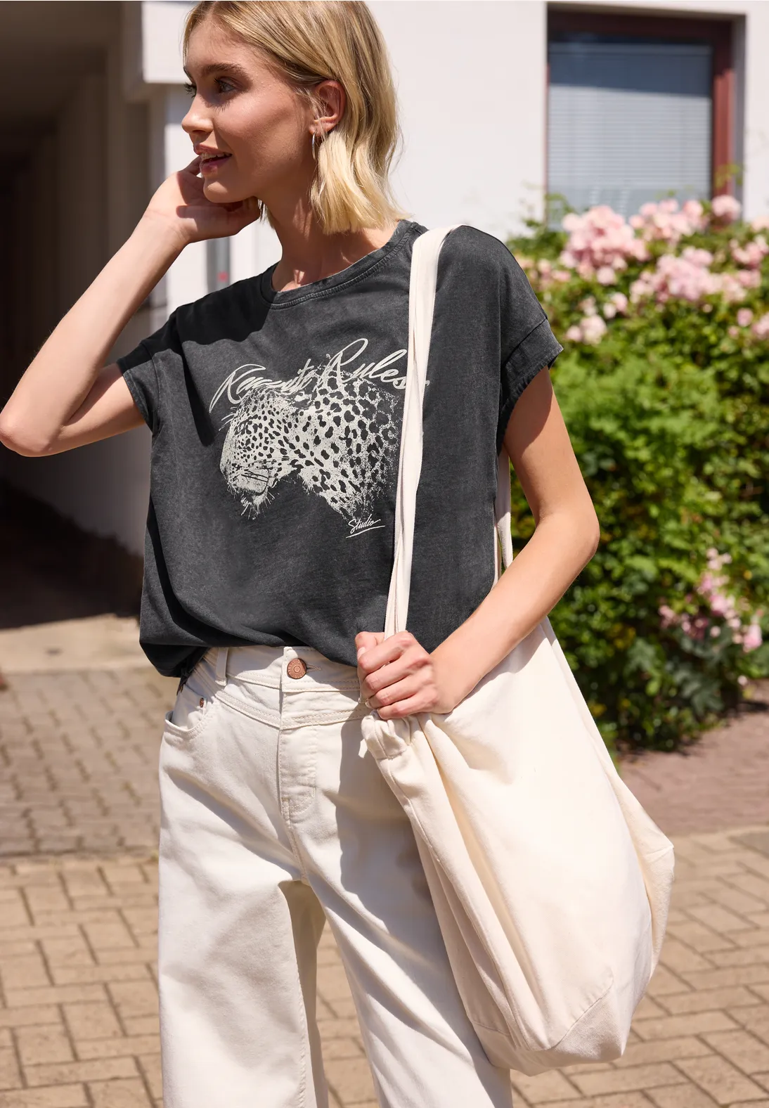 Street One Studio Shirt Washed Look - Washed Out Grey