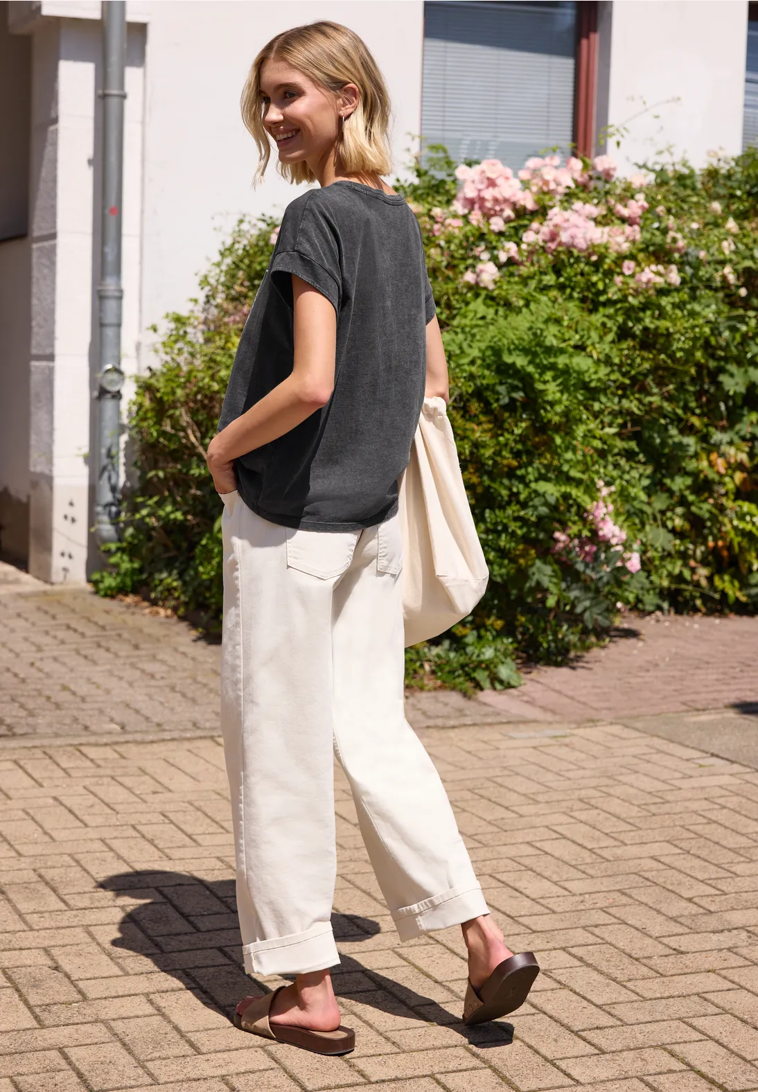Street One Studio Shirt Washed Look - Washed Out Grey