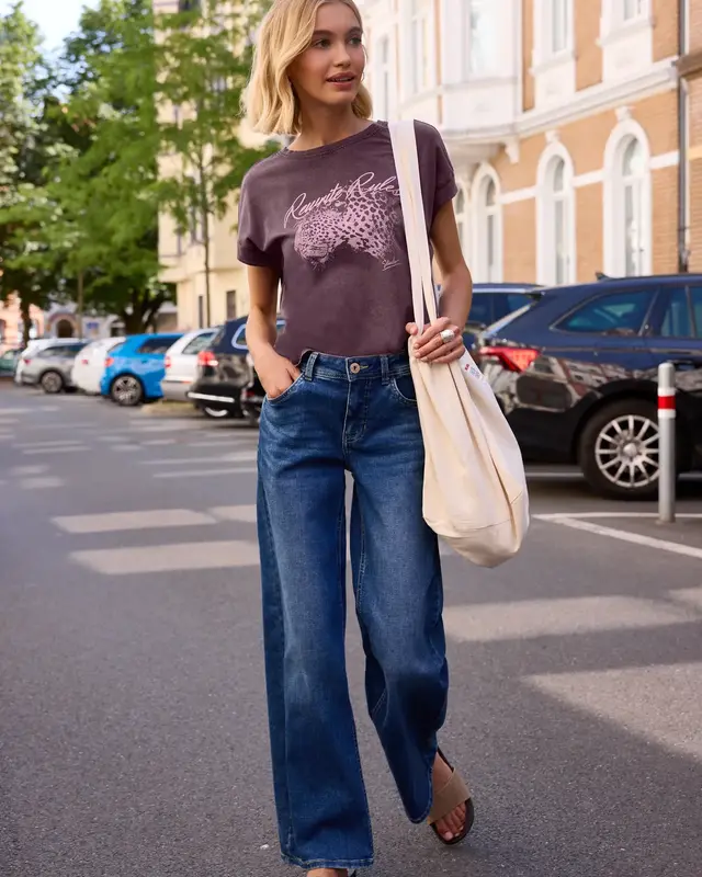 Street One Studio Shirt Washed Look - Very Berry