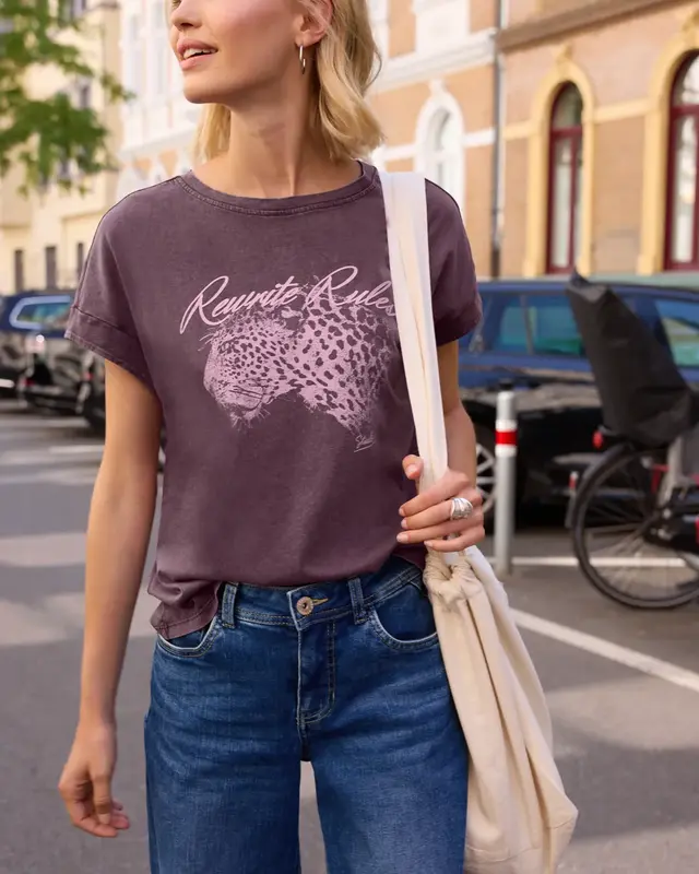 Street One Studio Shirt Washed Look - Very Berry