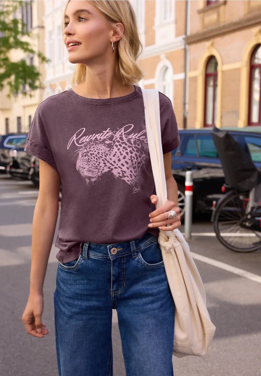 Street One Studio Shirt Washed Look - Very Berry