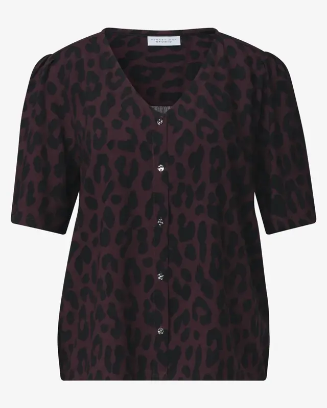 Street One Studio Bluse Leo Muster - Very Berry