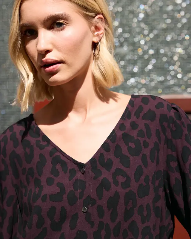 Street One Studio Bluse Leo Muster - Very Berry