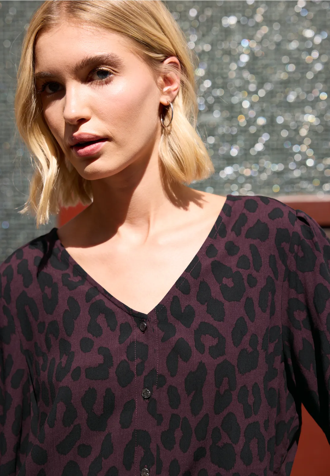 Street One Studio Blouse Leo Print - Very Berry