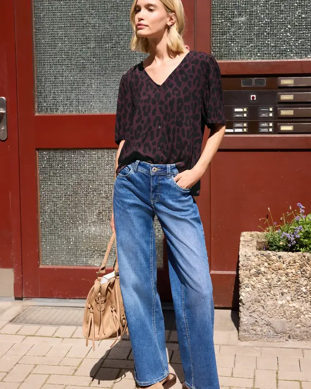 Street One Studio Blouse Leo Print - Very Berry