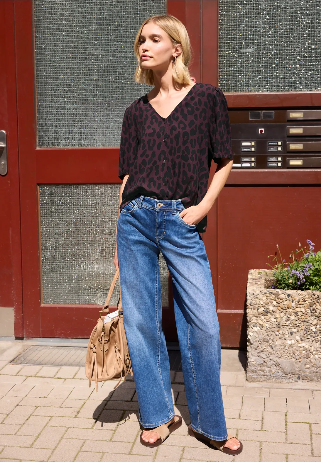 Street One Studio Bluse Leo Muster - Very Berry
