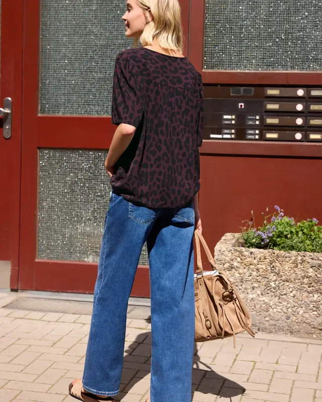 Street One Studio Bluse Leo Muster - Very Berry