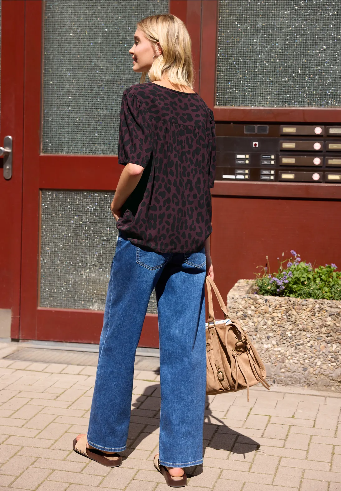 Street One Studio Blouse Luipaardprint - Very Berry