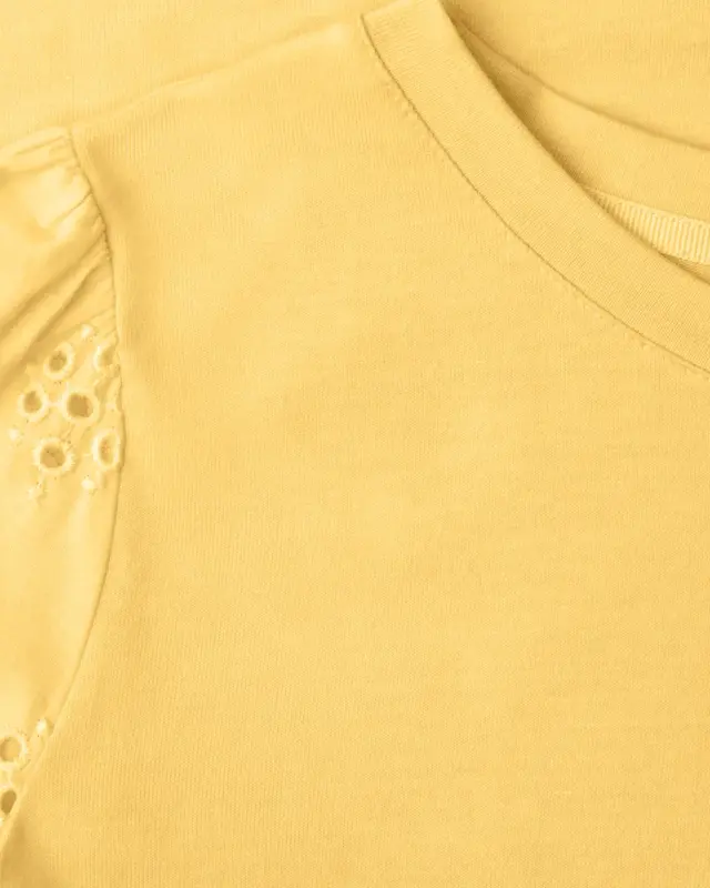 Street One Studio Shirt Embroidered Sleeves - Snap Yellow