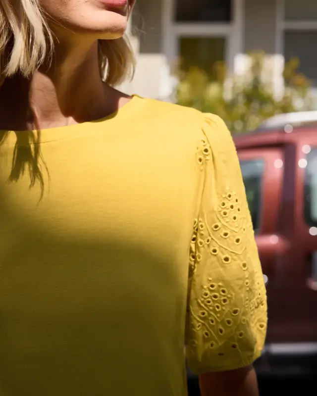 Street One Studio Shirt Bestickte Ärmel - Snap Yellow