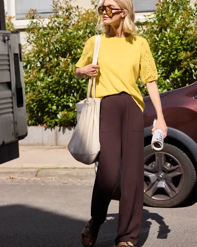 Street One Studio Shirt Geborduurde Mouwen - Snap Yellow