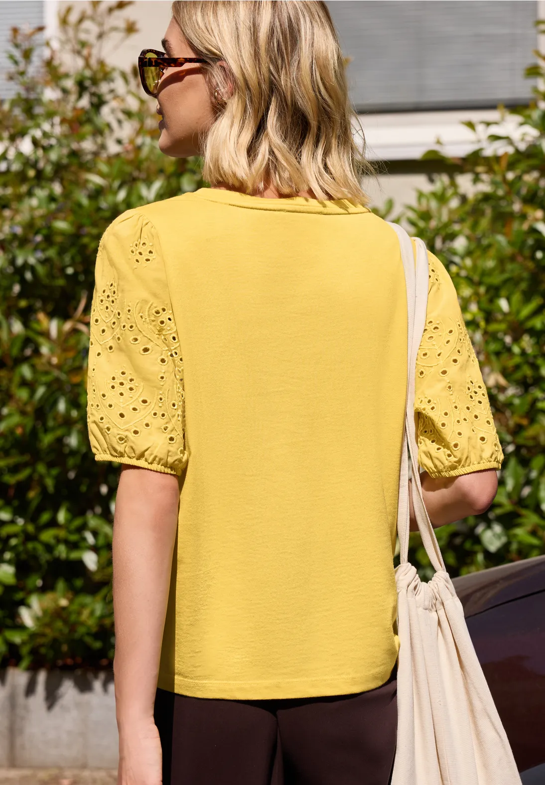 Street One Studio Shirt Geborduurde Mouwen - Snap Yellow